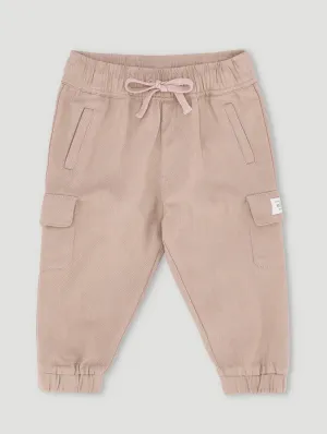 Baby Boys Taupe Woven Jogger
