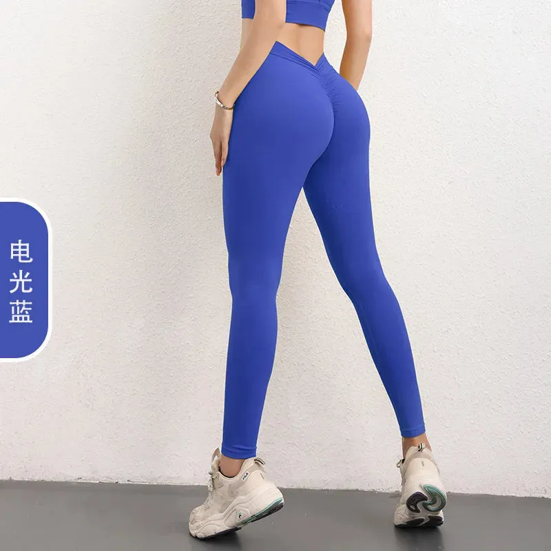 Back V Energy Leggings Push Up Sports Yoga Pants for Women