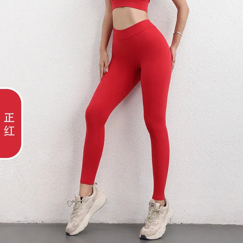 Back V Energy Leggings Push Up Sports Yoga Pants for Women