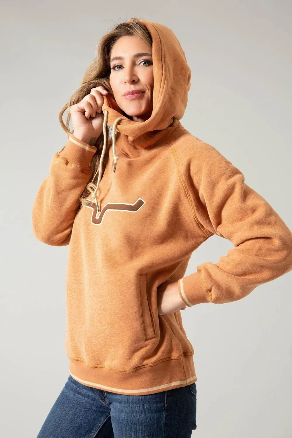Kimes Ranch Womens Two Scoops Rust Cotton Blend Hoodie Practical Comfort Youth Style Road Trip Outdoor Enthusiast