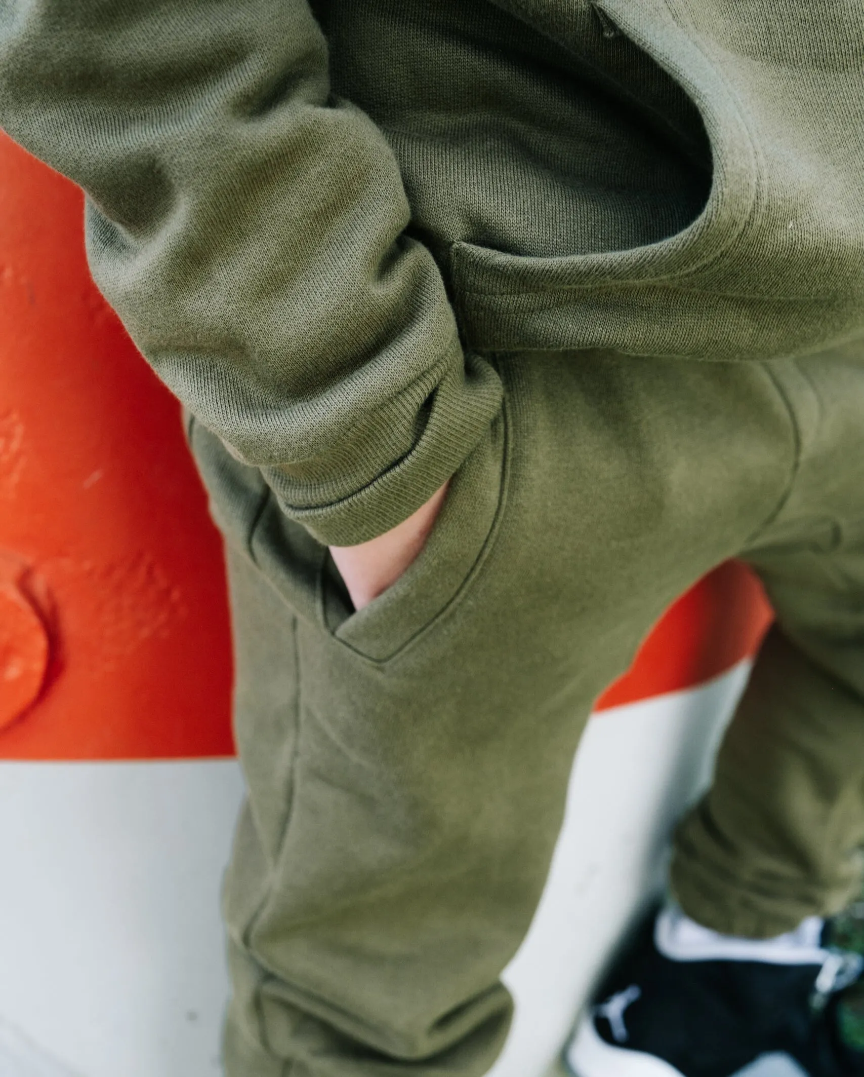 BAND OF BOYS | Khaki Green Fleece Joggers