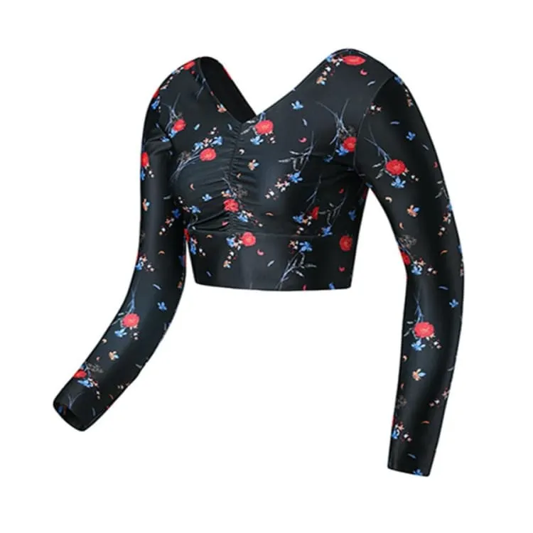 Barrel Womens Bonny Crop Rashguard-NIGHT FLOWER