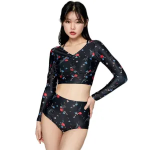 Barrel Womens Bonny Crop Rashguard-NIGHT FLOWER