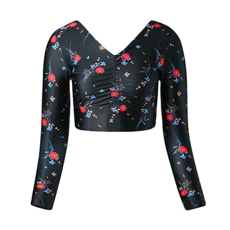 Barrel Womens Bonny Crop Rashguard-NIGHT FLOWER