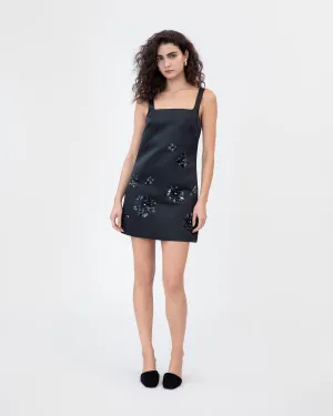 Barton Embellished Satin Dress Sheath Shape Barton Embellished Satin Dress Work Comfort