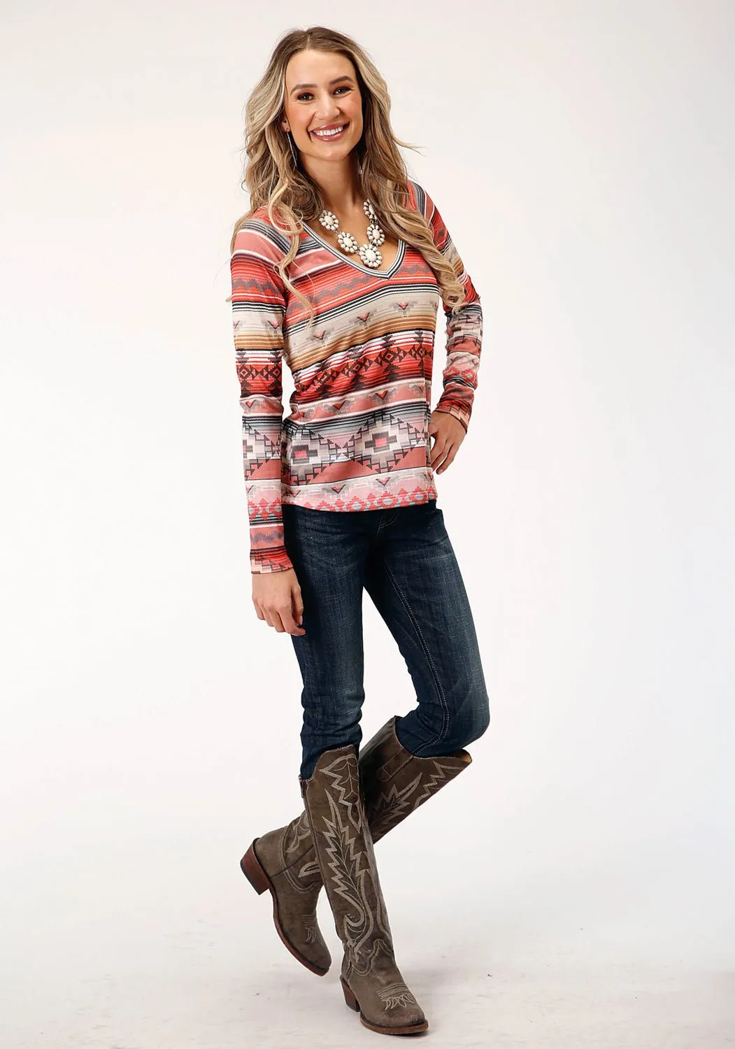 Roper Womens Serape Sublimation Multi-Color Polyester L/S Tunic Graduation Ceremony