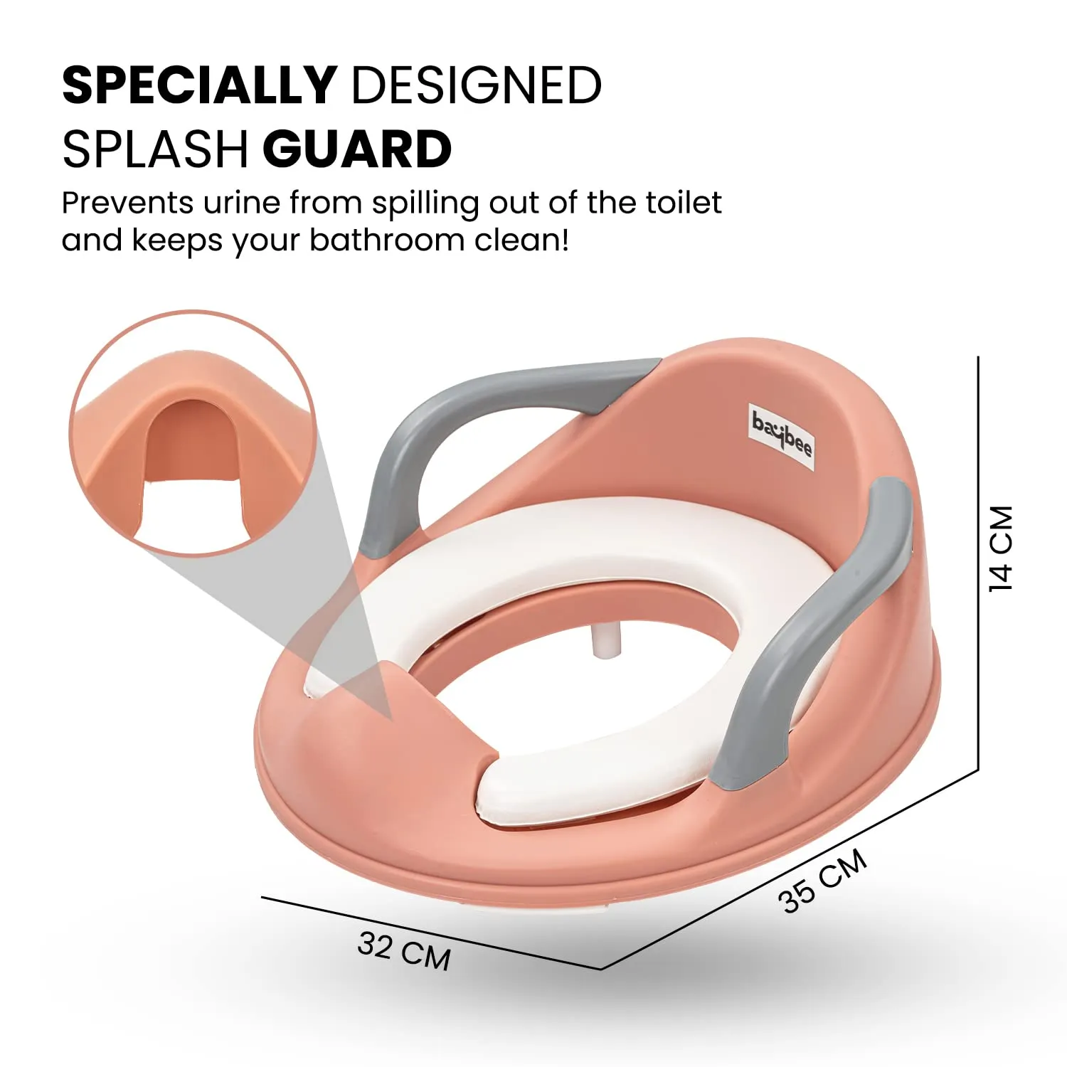 Baybee Melo Baby Potty Training Seat, Kids Western Toilet Seat for Kids with Lock Adjustable, Handle & Cushion Seat