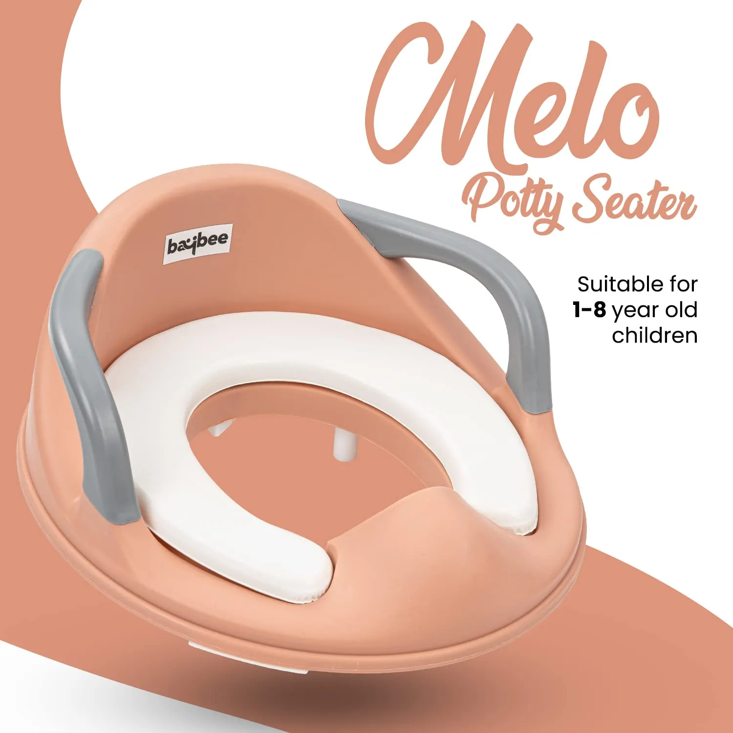 Baybee Melo Baby Potty Training Seat, Kids Western Toilet Seat for Kids with Lock Adjustable, Handle & Cushion Seat
