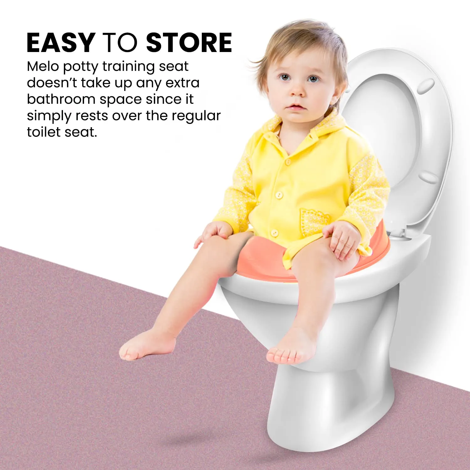 Baybee Melo Baby Potty Training Seat, Kids Western Toilet Seat for Kids with Lock Adjustable, Handle & Cushion Seat