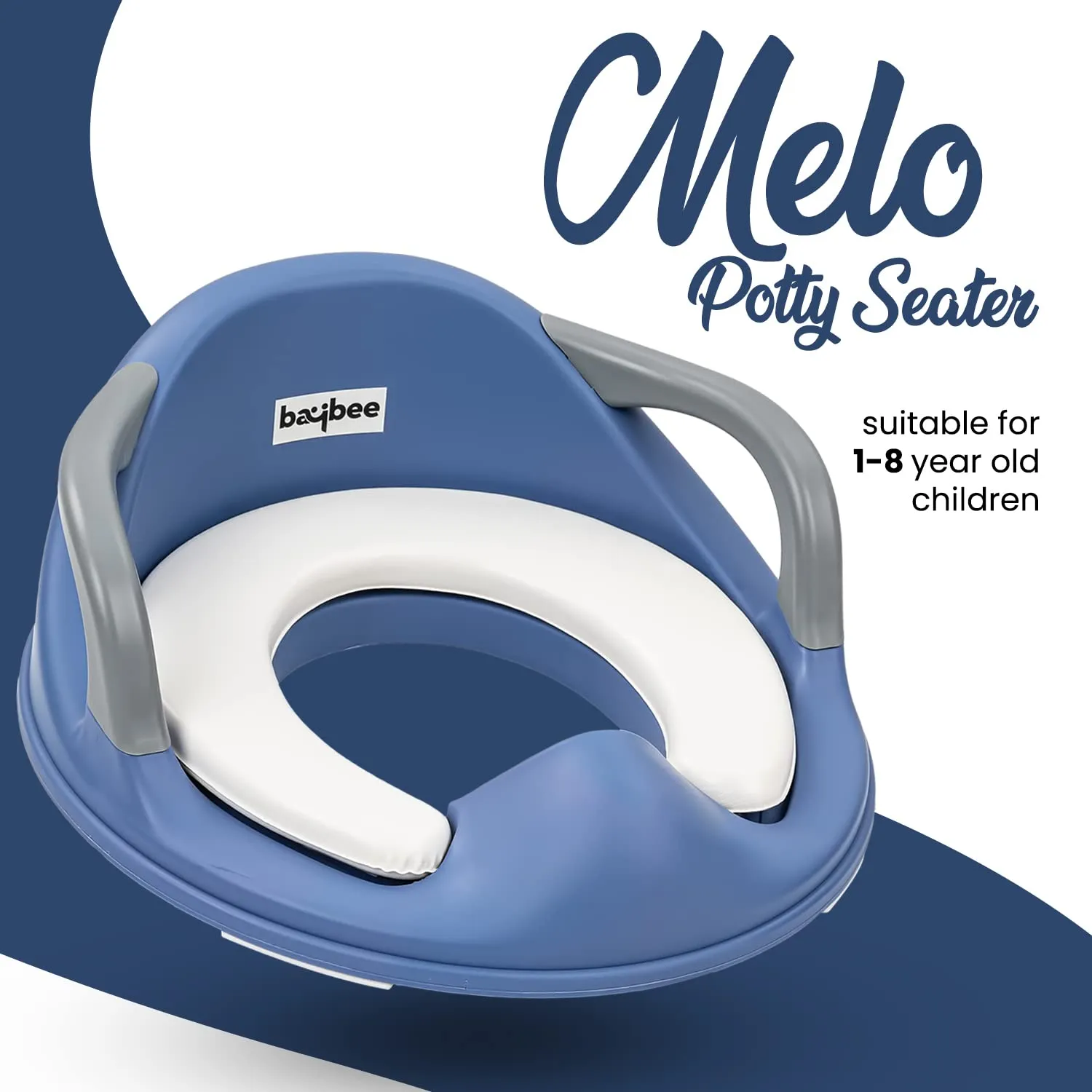 Baybee Melo Baby Potty Training Seat, Kids Western Toilet Seat for Kids with Lock Adjustable, Handle & Cushion Seat