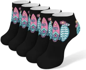 Beach Surfing 5 Pairs Unisex Activewear Ankle Socks Lightweight Low Cut And No Show Socks
