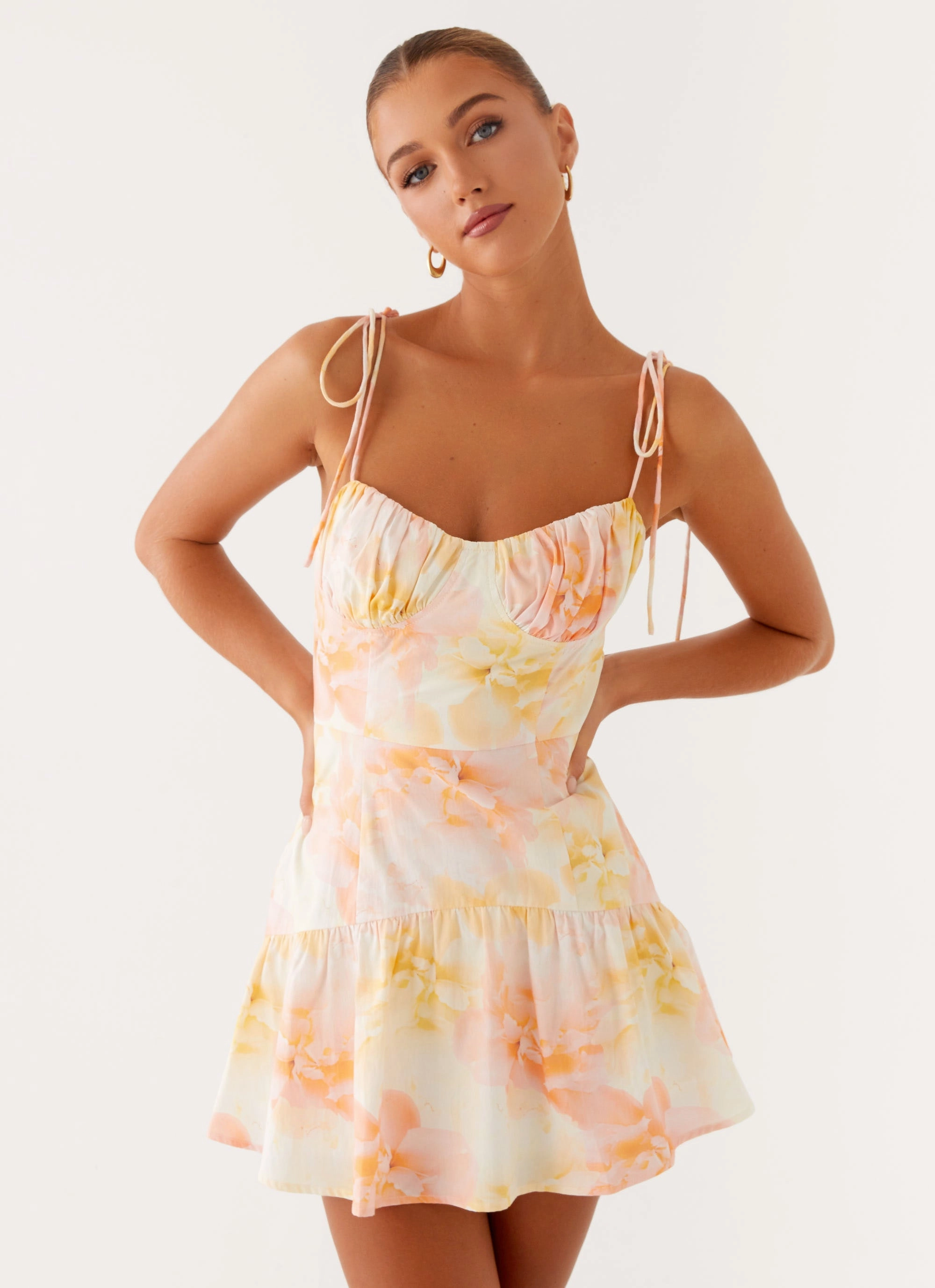 Abby Mini Dress - Floral Print Timeless Shape Cozy Touch