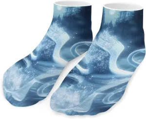 Beautiful Swan Moon Unisex Activewear Ankle Socks Lightweight Low Cut And No Show Socks