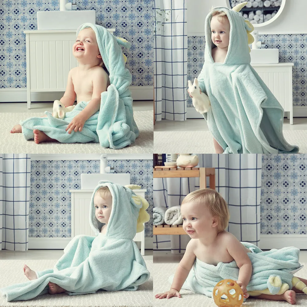 Bebamour Hoooded Baby Towel for Bath/Beach, 100% Cotton Hooded Towel for Kids, Unicorn Designed Bath Towl/Beach Towel, Ultra Soft Children Swimming/Bath Towel with Hood for Girls/Boys