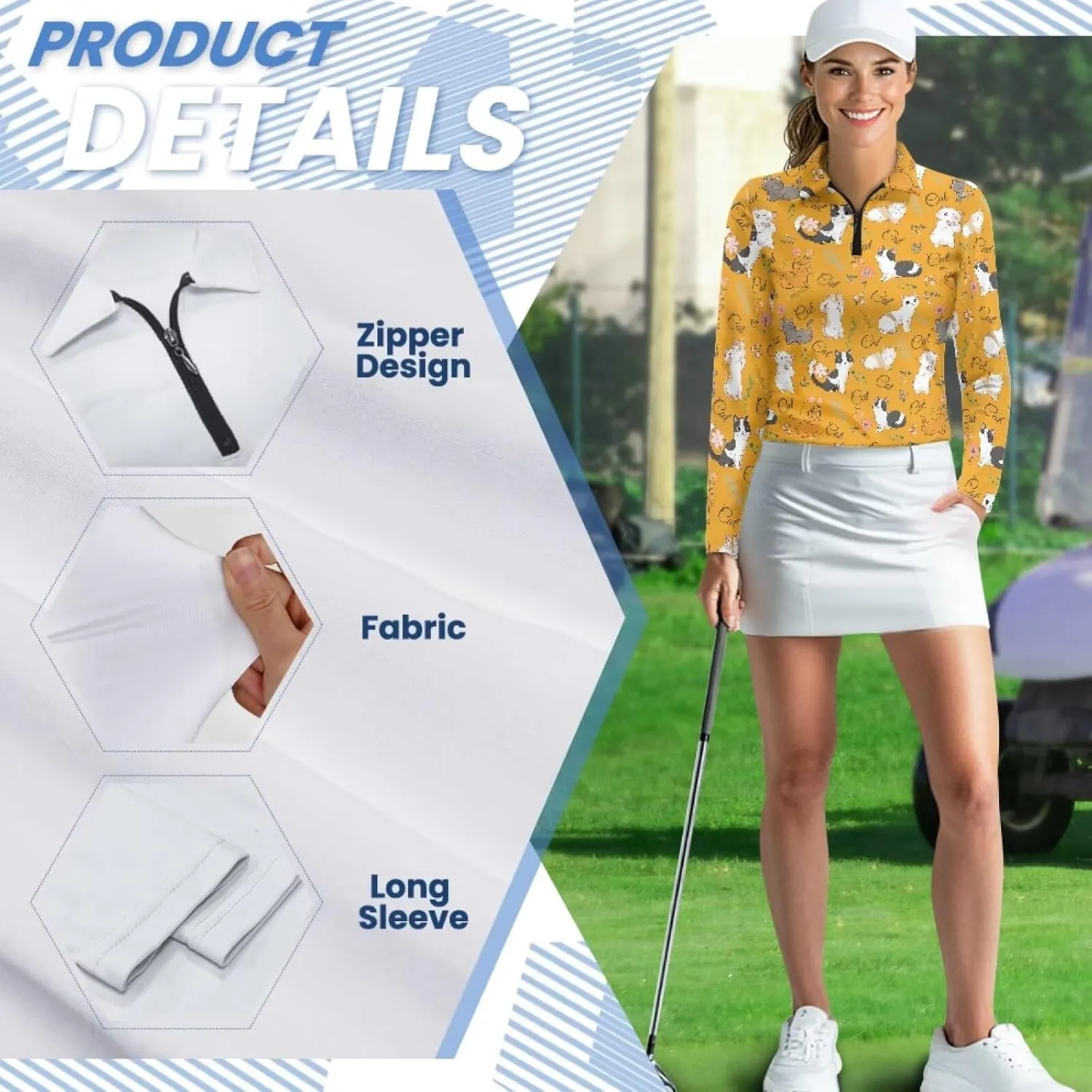 Belidome Long Sleeve Golf Shirt Womens Half Zip Athletic Top Moisture Wicking Outfit Activewear Quick Dry