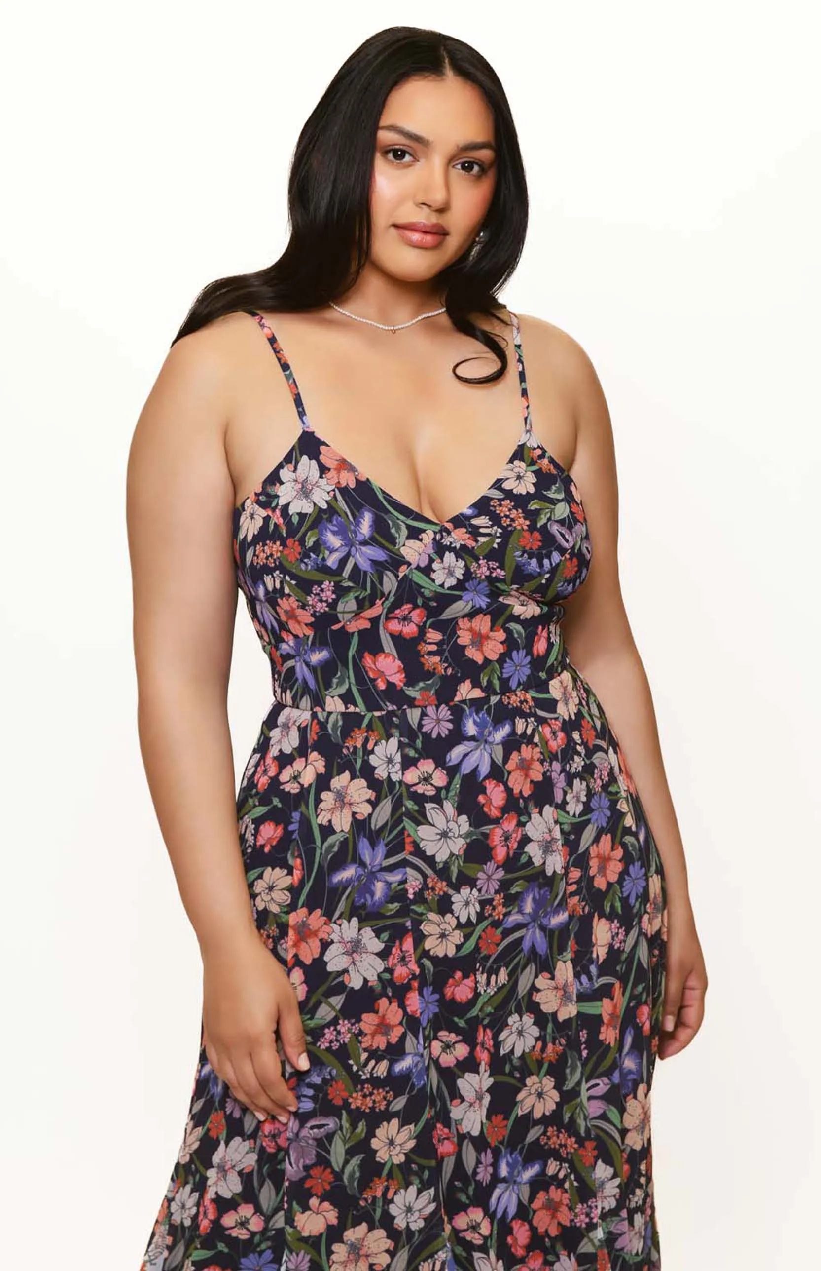 Timeless Design Belinna Dress in Navy Multi Tropical Garden