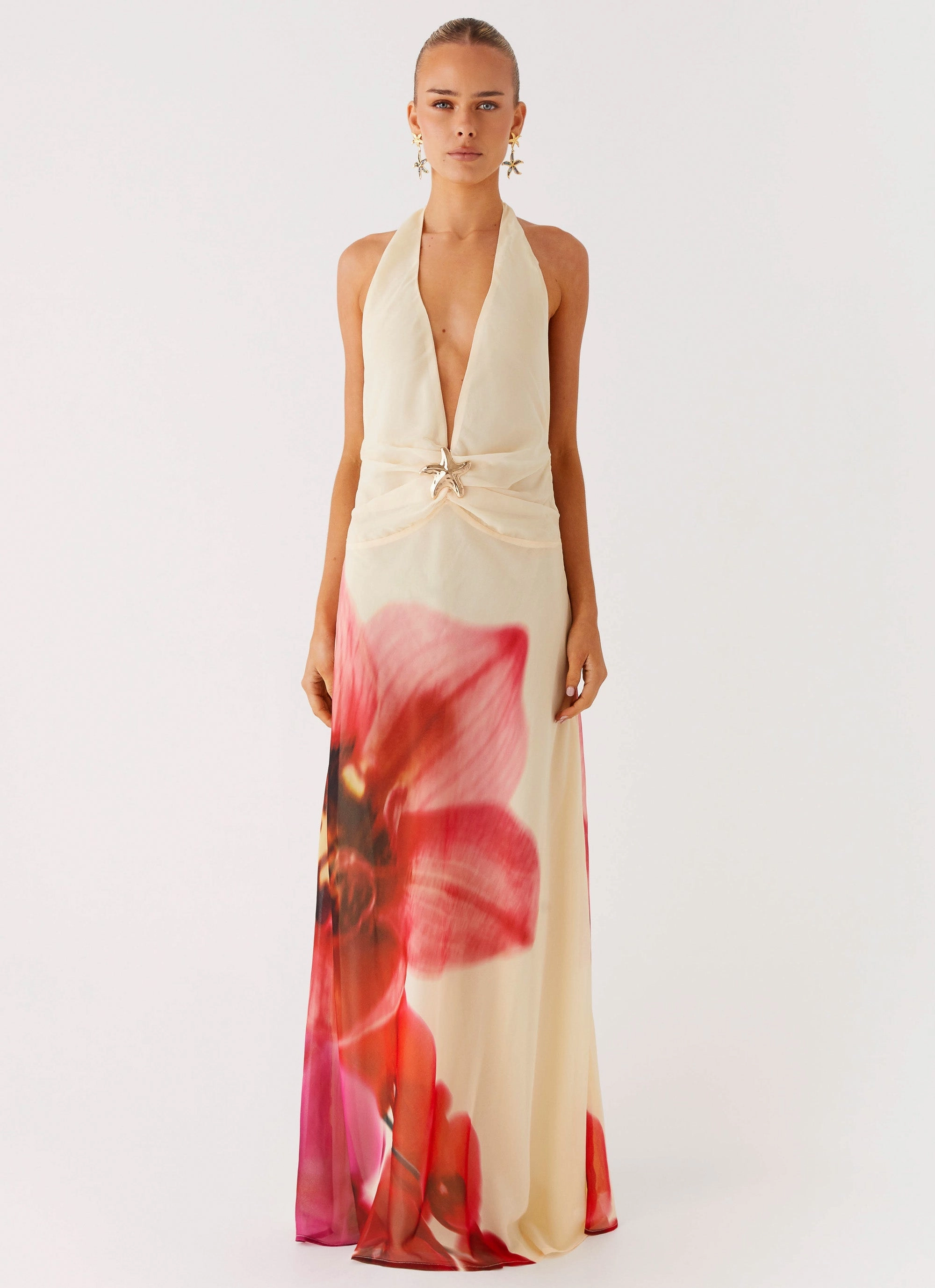 Romantic date dress Belivia Maxi Dress - Yellow Bloom