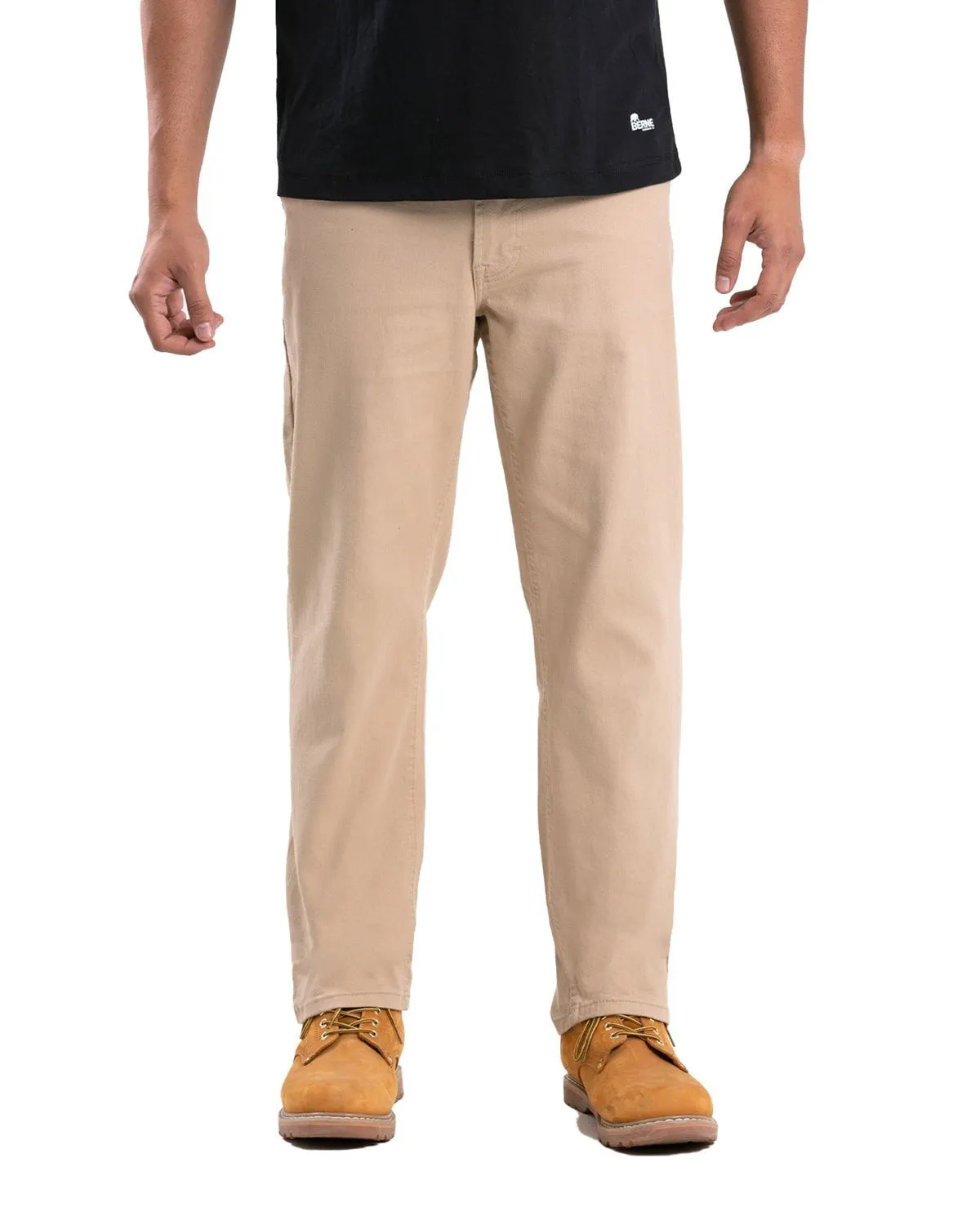 Layer Ready Lightweight Parent Style Durable Berne Apparel Mens Heartland Flex Straight Leg Sand Cotton Blend Jeans
