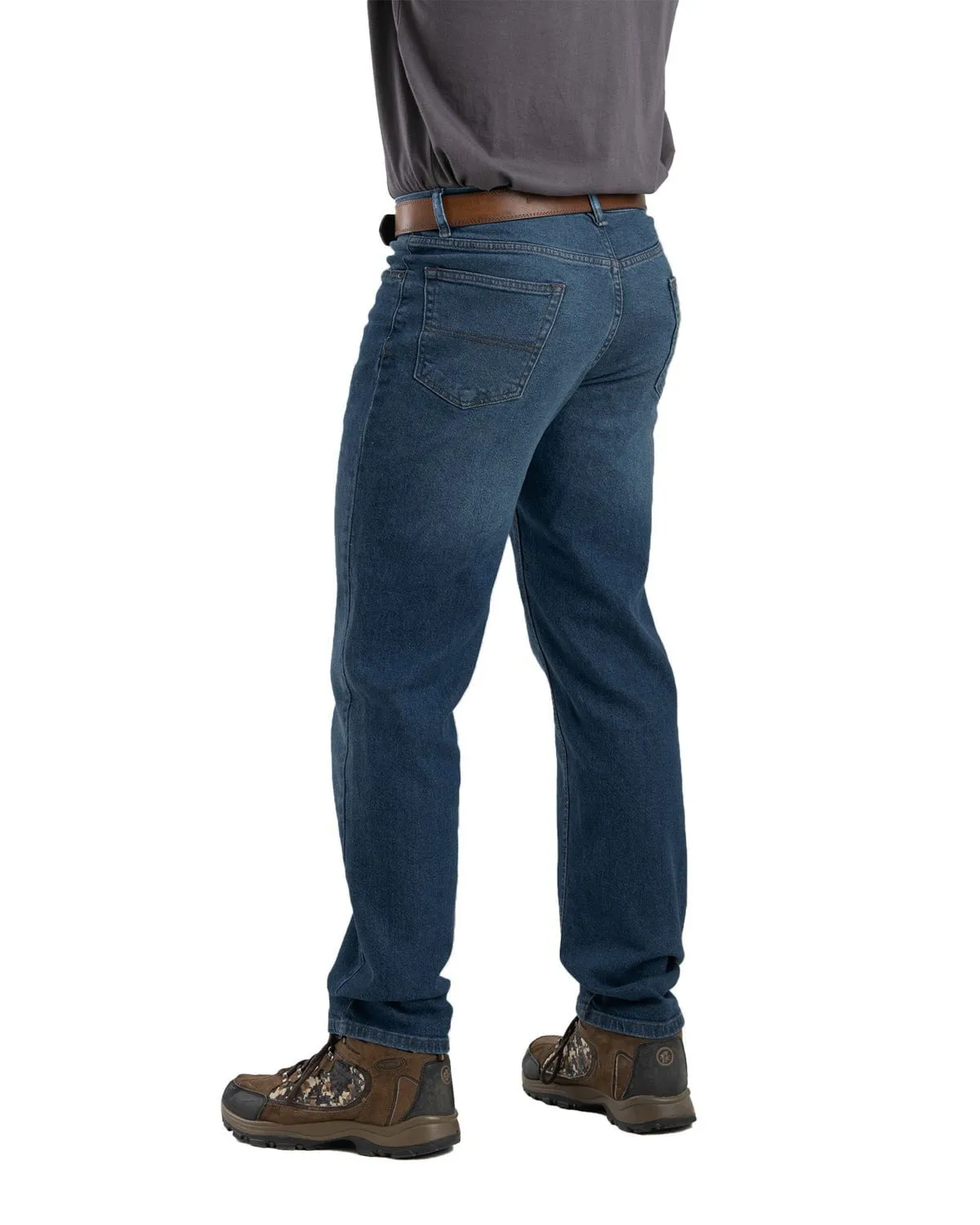 Berne Apparel Mens Heartland Straight Leg Stone Wash Dark Cotton Blend Jeans Go Out Style