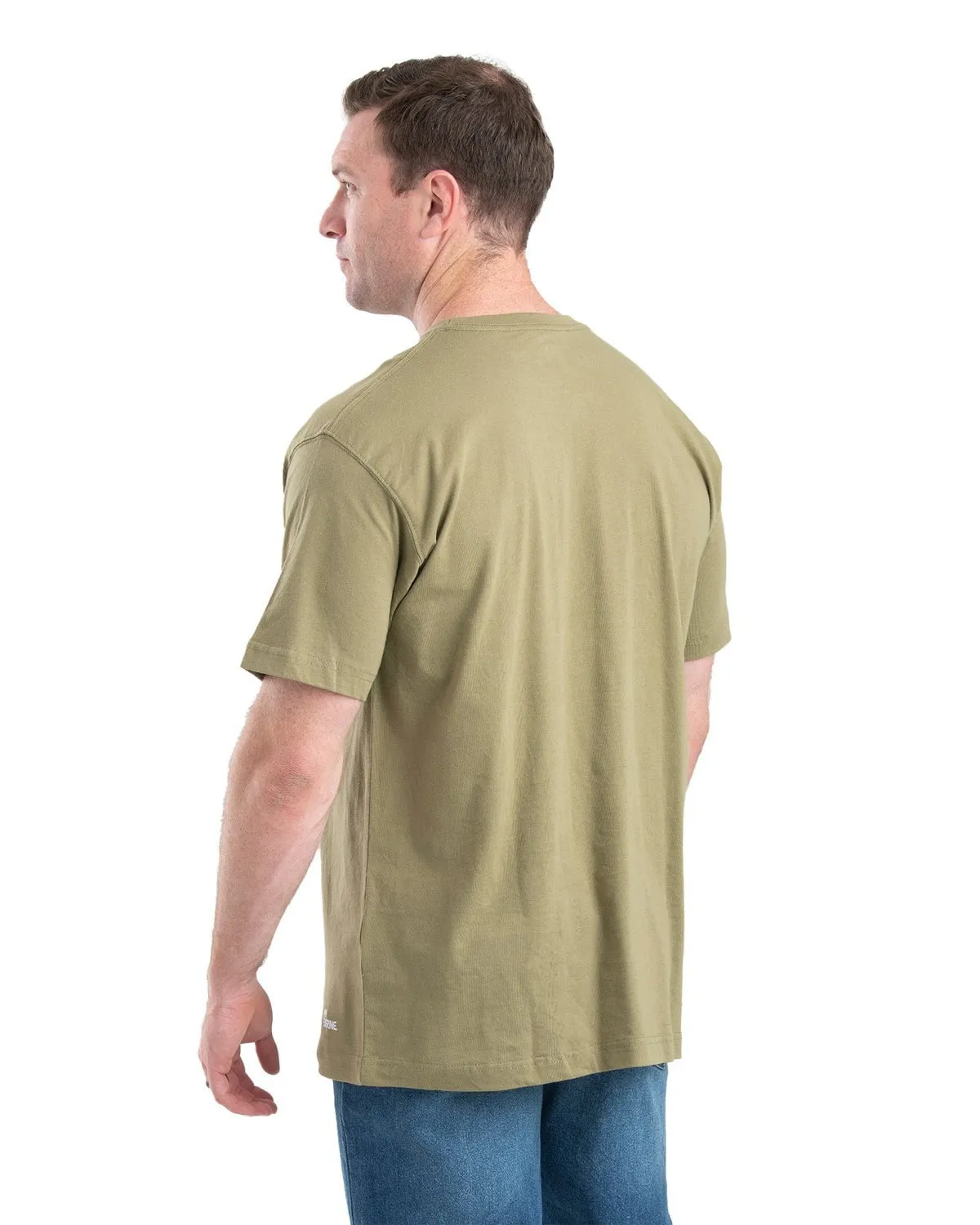 Berne Apparel Mens Heavyweight Pocket Tee Desert 100% Cotton S/S T-Shirt Timeless Fit
