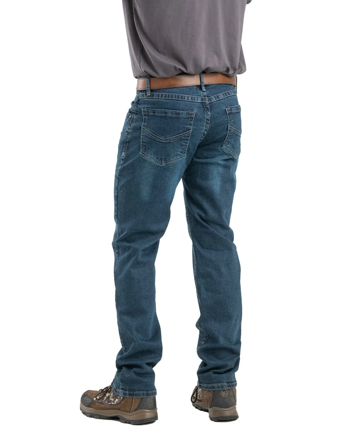 Quick Pick Berne Apparel Mens Highland Flex Straight Leg Granite Cotton Blend Jeans