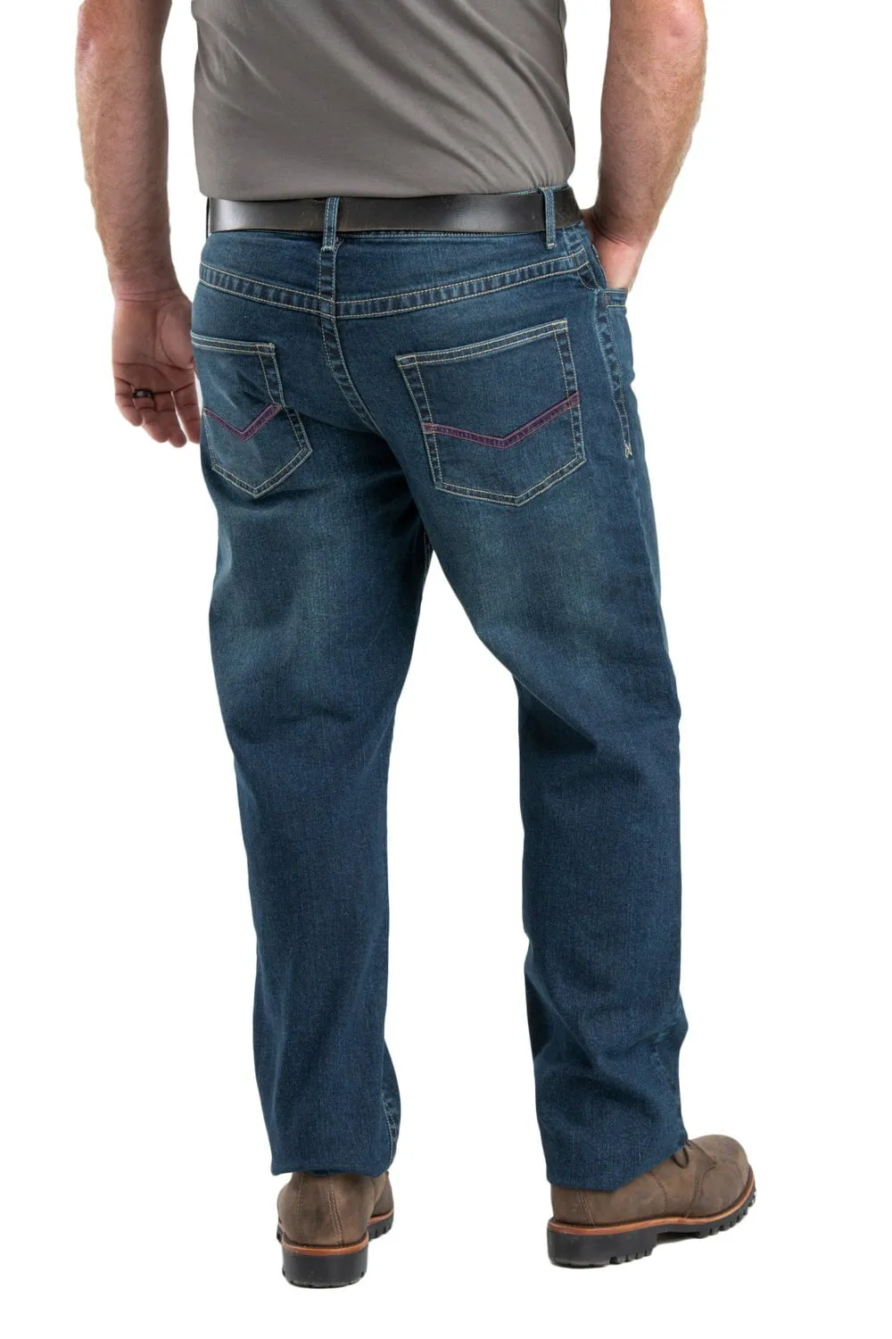 Holiday Vibes Work Ready Durable Triple Stitched Seams Berne Apparel Mens Highland Flex Straight Leg Granite Cotton Blend Jeans