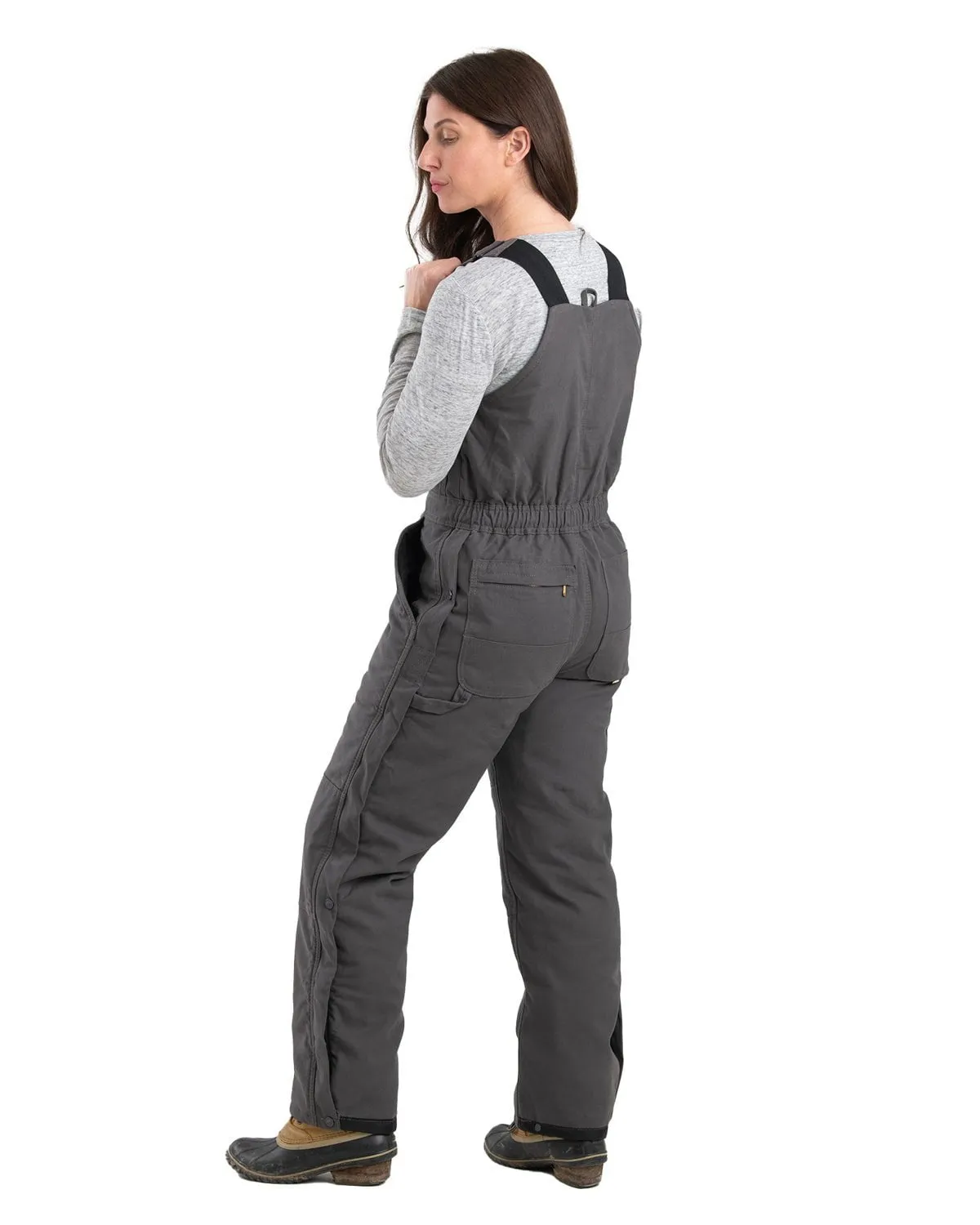 Berne Apparel Womens Softstone Duck Insulated Titanium 100% Cotton Bib Overall Weekend Getaway Trend Setter Relaxed Style Outdoor Enthusiast Evening Stroll