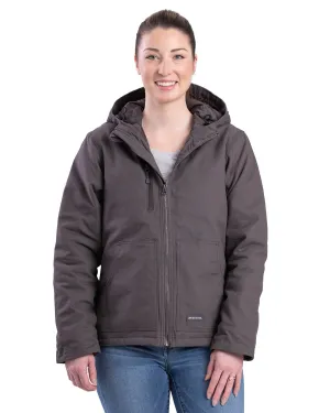 Berne Ladies Titanium 100% Cotton Ladies Hooded Jacket Made For Days Berne Ladies Titanium 100% Cotton Ladies Hooded Jacket Stylish Waistband