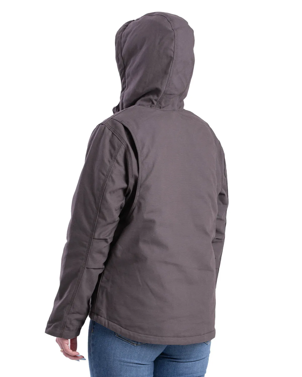 Yearlong Fit Universal Fit Sizing Berne Ladies Titanium 100% Cotton Ladies Hooded Jacket