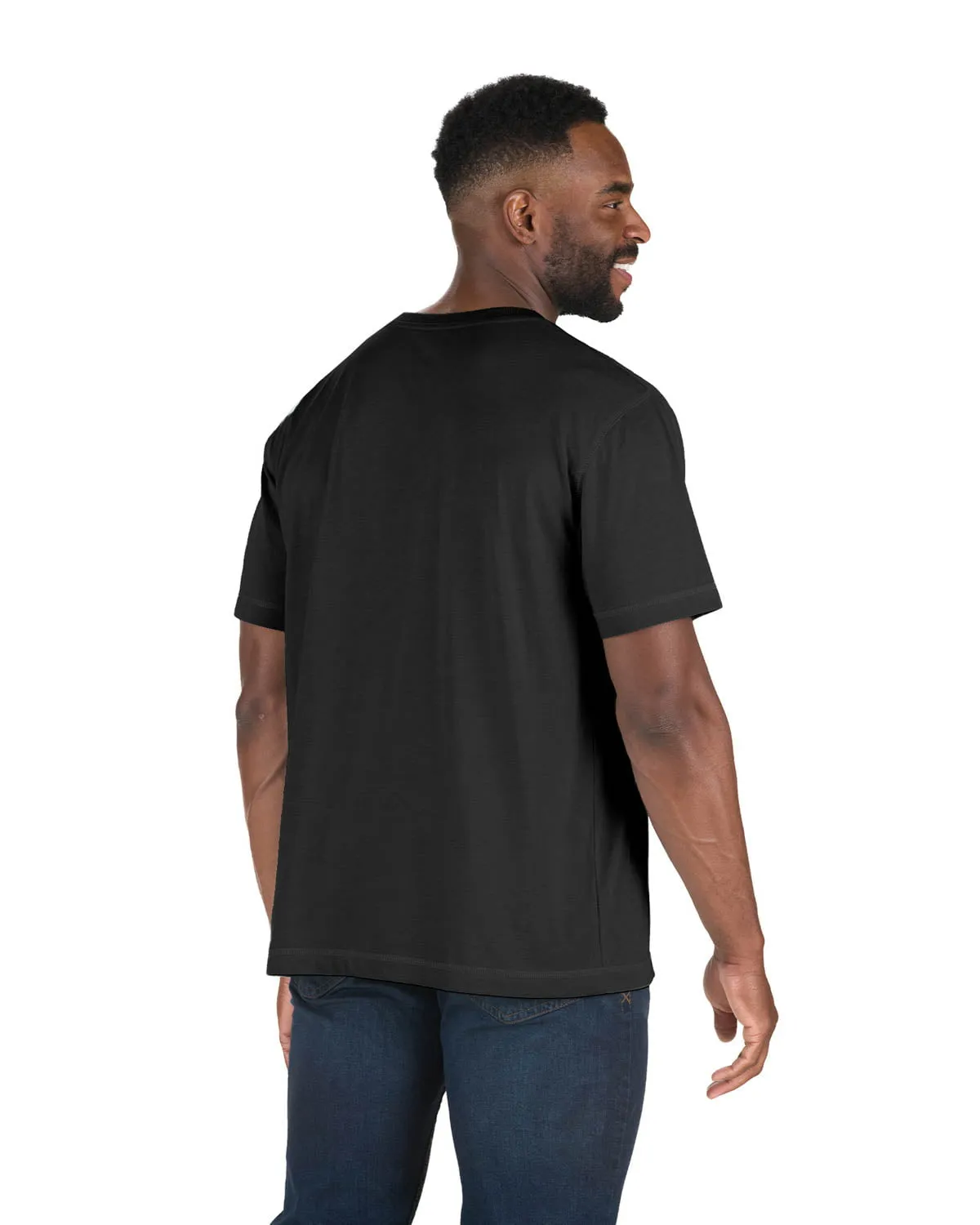 Winter Fashion Berne Mens Black Cotton Blend Light Performance Tee S/S