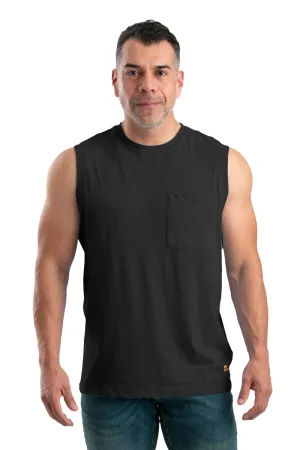 Berne Mens Black Cotton Blend Performance Pocket Tee S/L Go-to Wear Special Occasion Versatile Styling Berne Mens Black Cotton Blend Performance Pocket Tee S/L