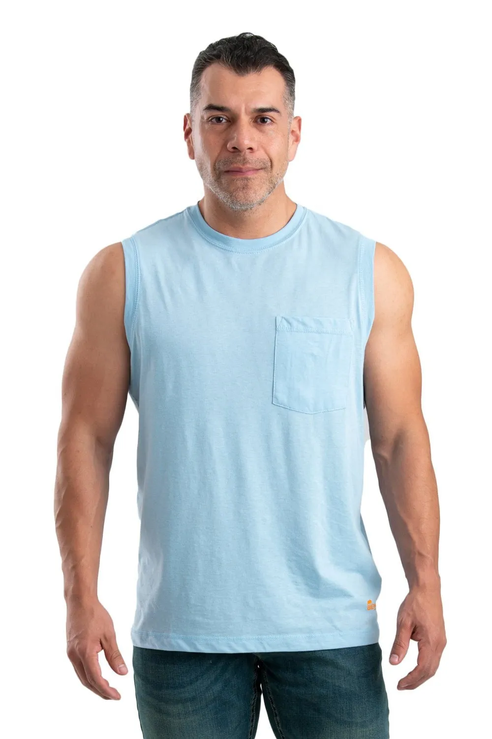 ethical fashion Short Sleeve Berne Mens Carolina Cotton Blend Performance Pocket Tee S/L