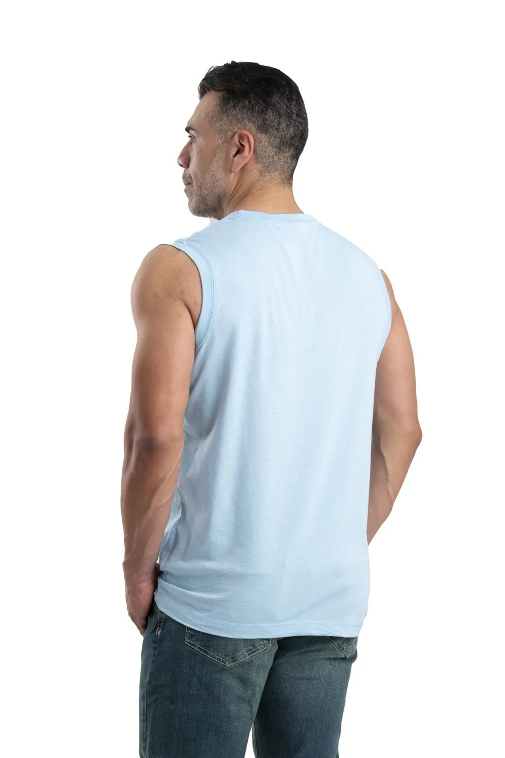 Berne Mens Carolina Cotton Blend Performance Pocket Tee S/L Easy Styling Breathable Lining