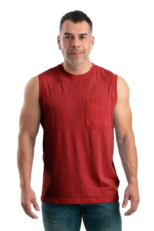 Berne Mens Deep Red Cotton Blend Performance Pocket Tee S/L Regular Fit Berne Mens Deep Red Cotton Blend Performance Pocket Tee S/L Day-To-Night Wear
