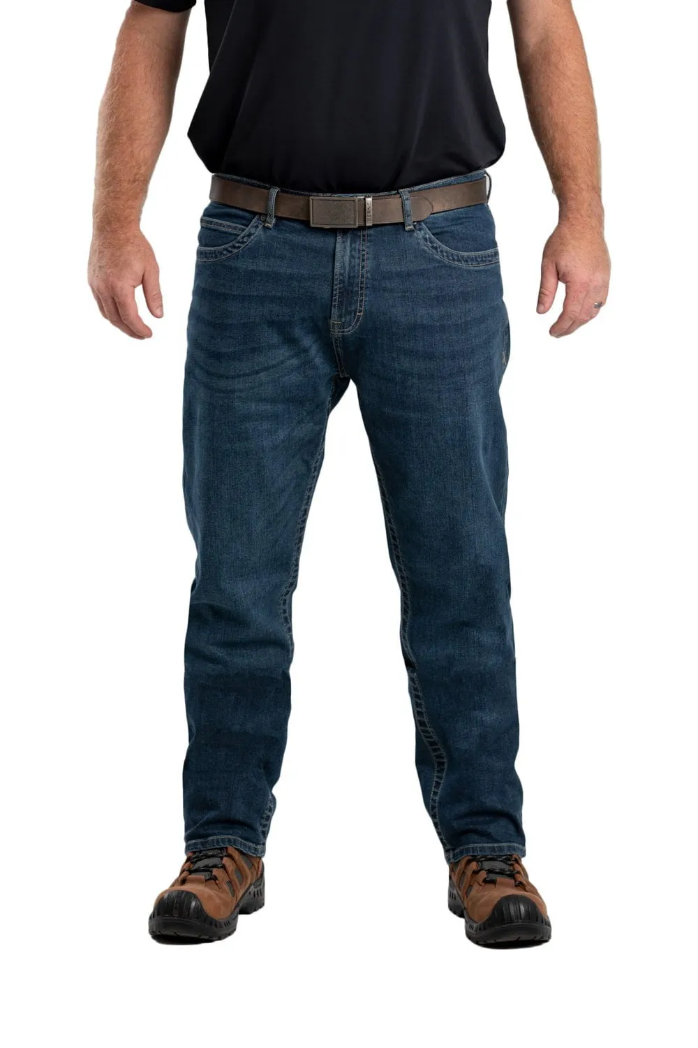 Berne Mens Granite Cotton Blend Highland Flex Regular Straight Leg Jeans Basic Outfit Easy Option