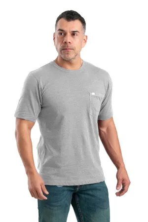 Berne Mens Grey Cotton Blend WorkVent Performance Pocket Tee S/S Printed Pattern Black Tie Optional Stretch Fit Technology Berne Mens Grey Cotton Blend WorkVent Performance Pocket Tee S/S