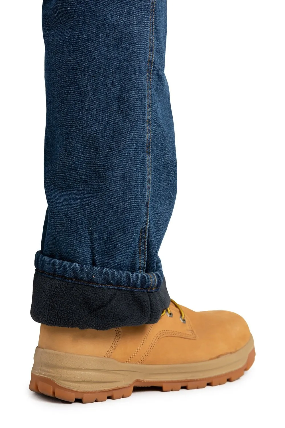 Berne Mens Heartland Fleece-Lined Denim Stone Wash Dark 100% Cotton Jeans Timeless casual