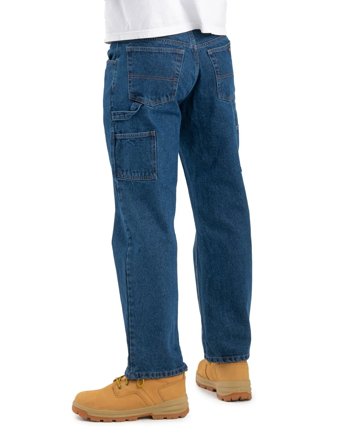 Berne Mens Heritage Relaxed Fit Carpenter Classic Stone Wash 100% Cotton Jeans Couple Look Athlete Fit Festival Outfit Casual Friday Classic