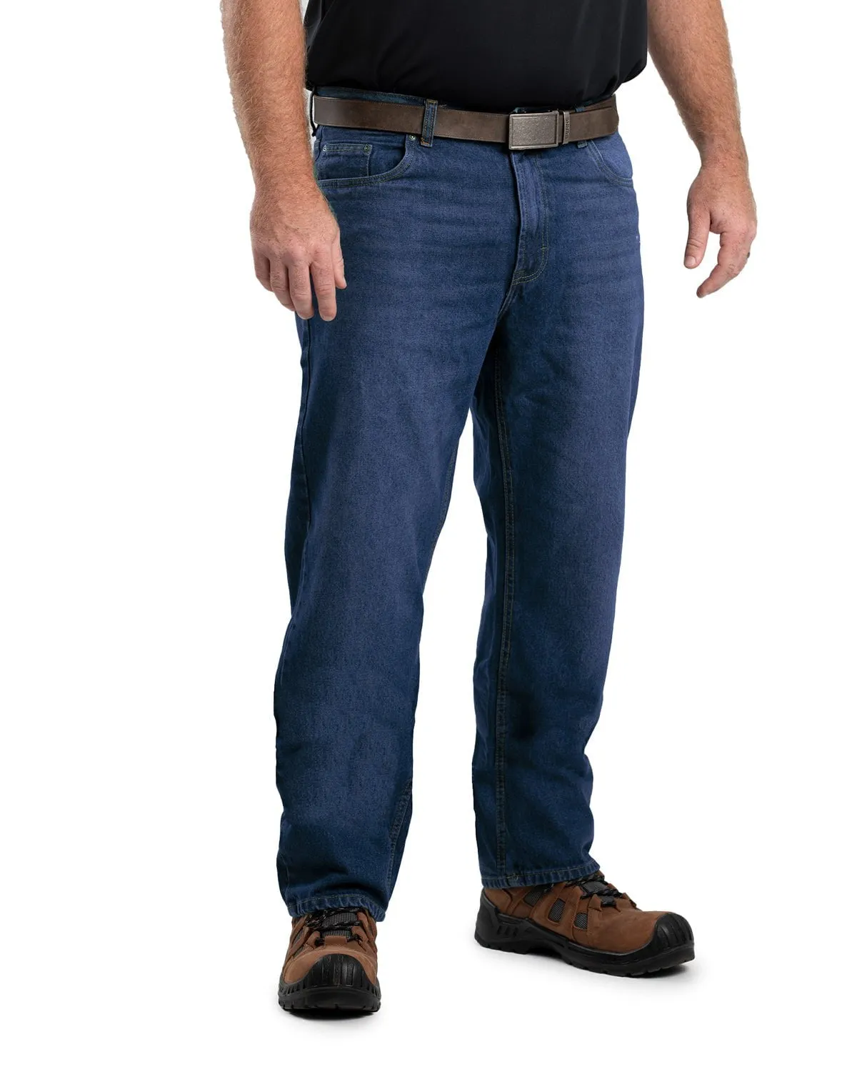Life Ready Brunch Outfit Casual Berne Mens Heritage Straight Leg Stone Wash Dark 100% Cotton Jeans