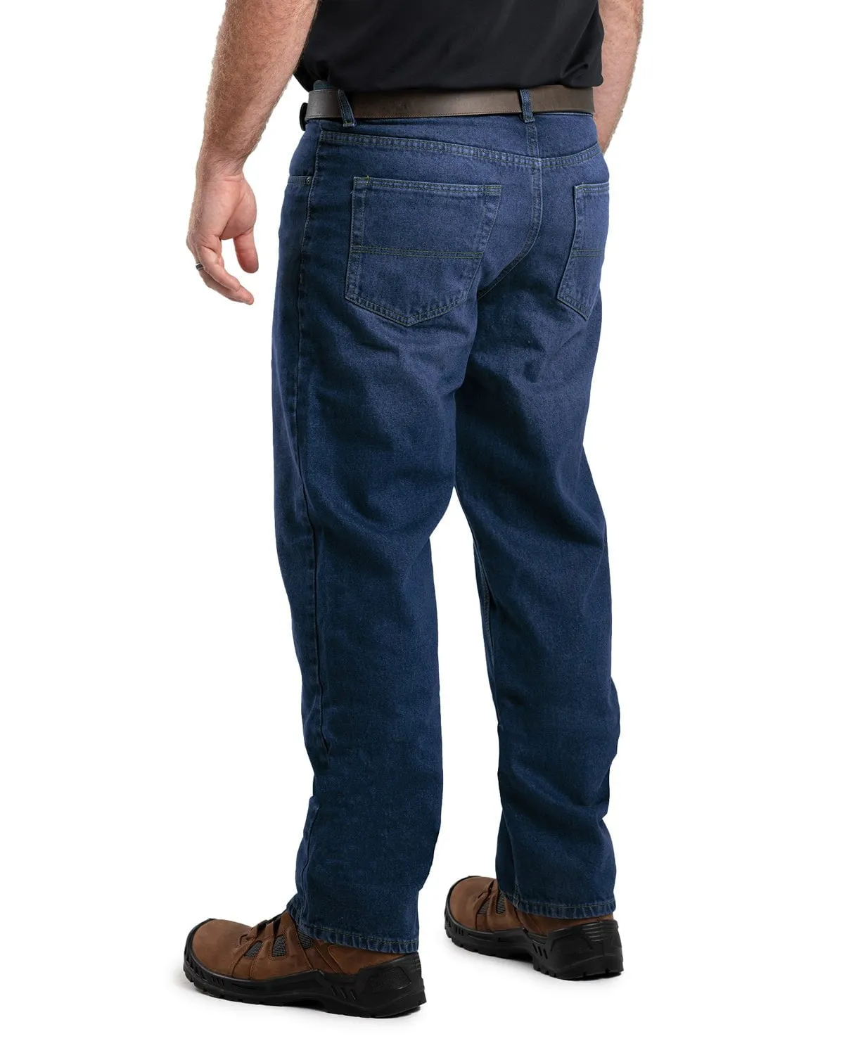 Berne Mens Heritage Straight Leg Stone Wash Dark 100% Cotton Jeans Trendy Comfort