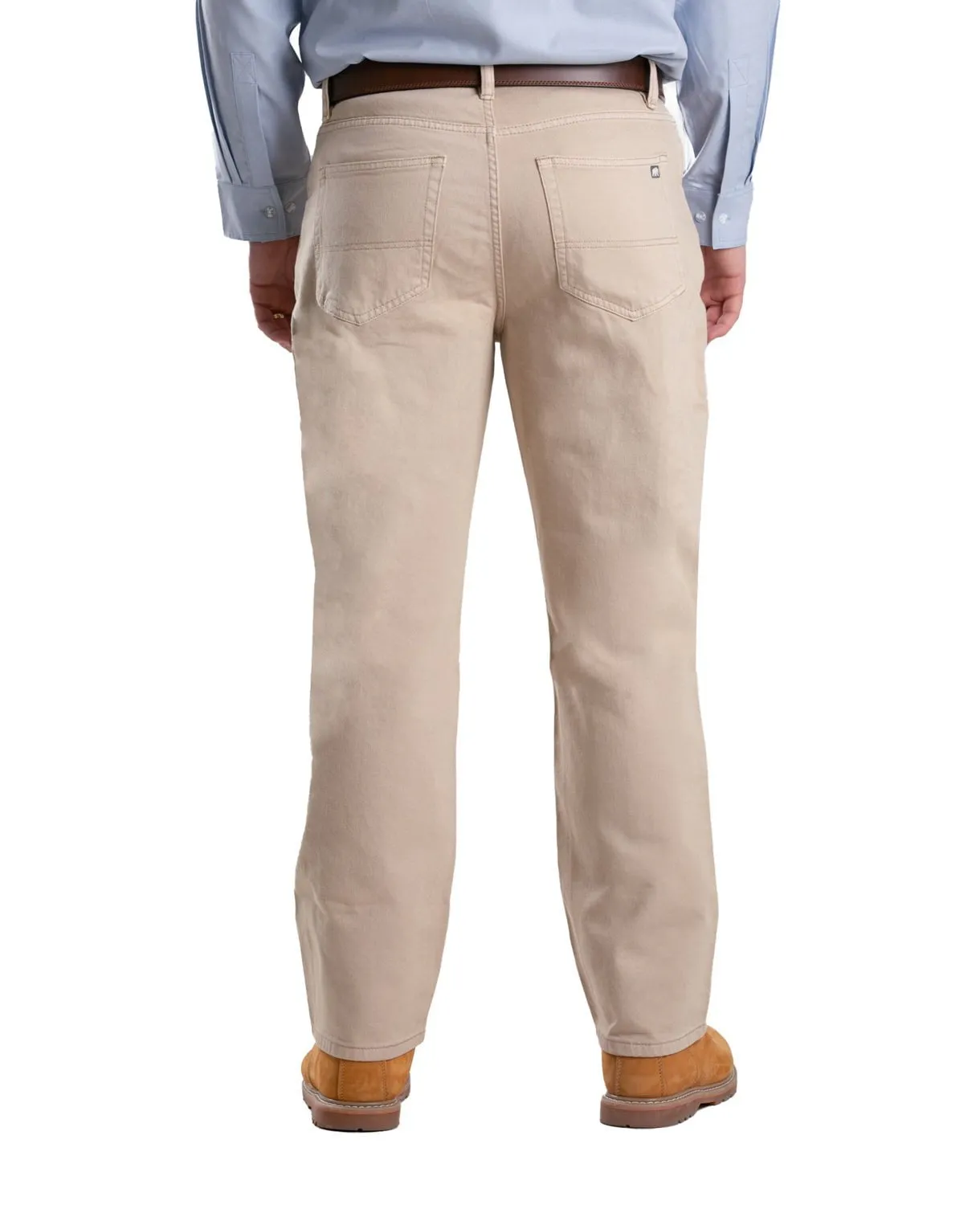 Earthy Soft Berne Mens Highland Flex Regular Fit Straight Leg Sand Cotton Blend Jeans