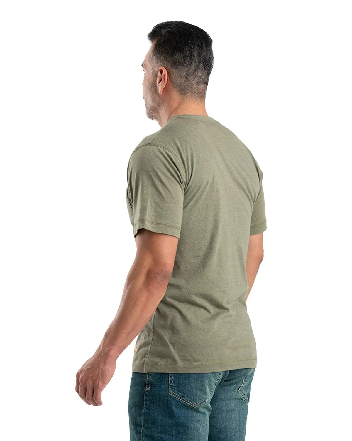 Berne Mens Lichen Cotton Blend Lightweight Performance Tee S/S Active Comfort