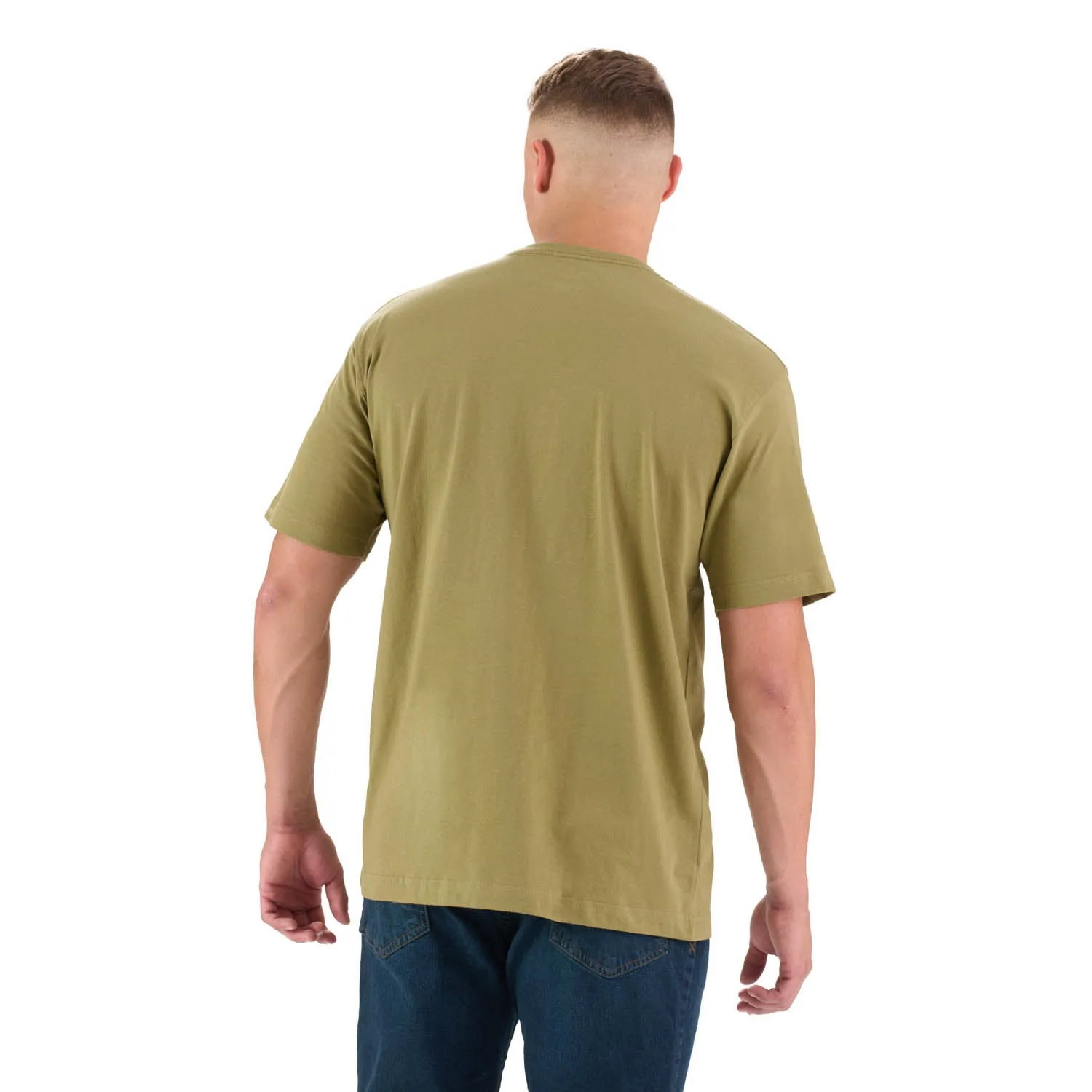 Easy Fit Berne Mens Light Olive 100% Cotton Heavyweight Pocket Tee S/S