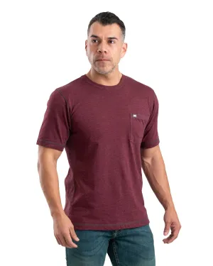 Berne Mens Maroon Cotton Blend WorkVent Performance Pocket Tee S/S crew neck Classic Collar Spring Trend Berne Mens Maroon Cotton Blend WorkVent Performance Pocket Tee S/S
