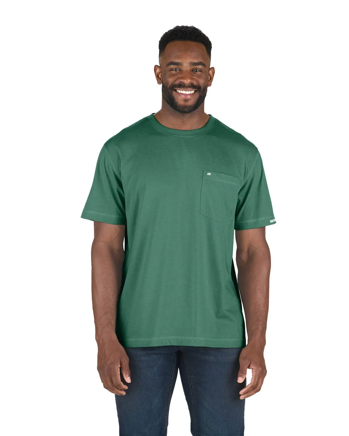 Berne Mens Pine Cotton Blend Light Performance Tee S/S Regular Fit