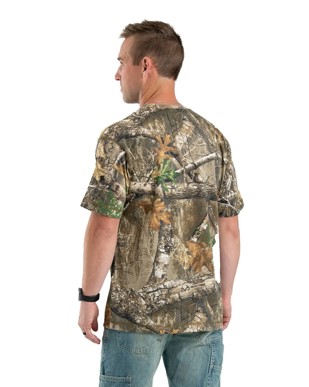 Berne Mens Realtree Edge Cotton Blend Lightweight Performance Tee S/S Winter Fashion Wrinkle Free Care
