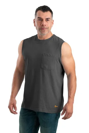 Berne Mens Slate Cotton Blend Performance Pocket Tee S/L Timeless Wear Fashionable Comfort Teen Fashion Berne Mens Slate Cotton Blend Performance Pocket Tee S/L
