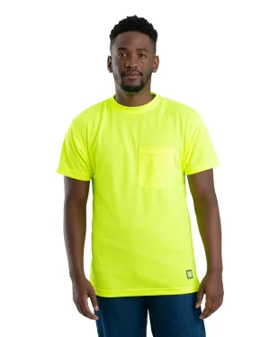 Berne Mens Yellow Polyester Enhanced Visibility S/S Tee S/S Active Fashion Berne Mens Yellow Polyester Enhanced Visibility S/S Tee S/S Non-irritating