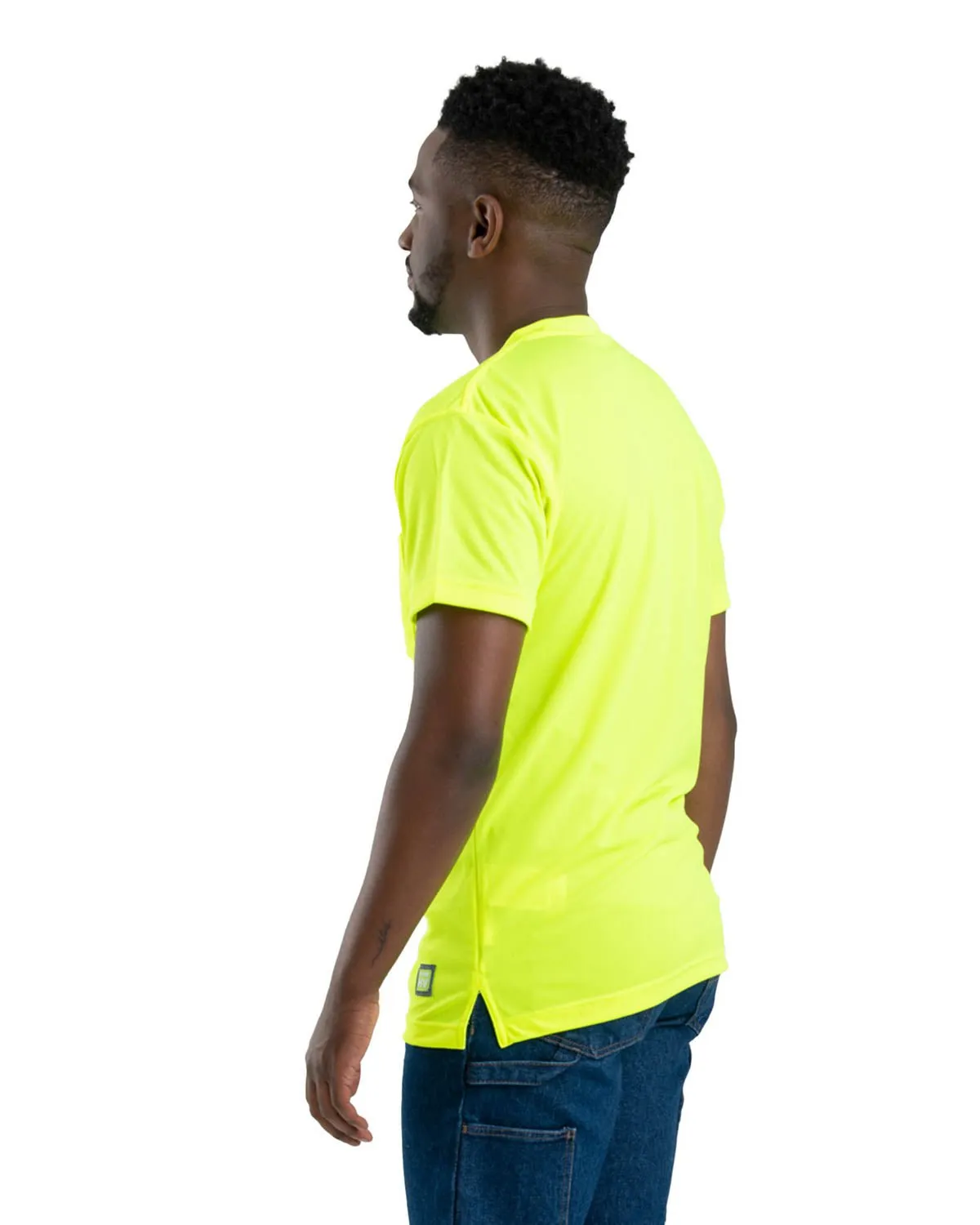 Berne Mens Yellow Polyester Enhanced Visibility S/S Tee S/S Polo Style Sophisticated Style