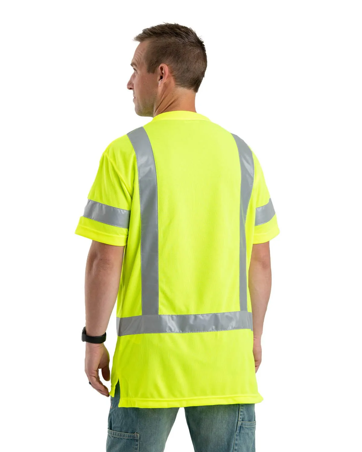 Winter Layering Comfortable Design Berne Mens Yellow Polyester Hi-Vis Class 3 Performance S/S